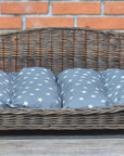 Cozy Dark Wicker Pet Bed with Cushion