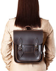 Handmade Leather City Backpack - Dark Brown