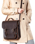 Handmade Leather City Backpack - Dark Brown