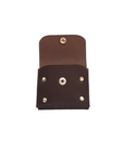 Handmade Leather Simple Coin Purse - Dark Brown