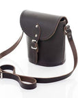 Handmade Leather Barrel Bag - Dark Brown