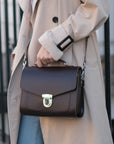 Handmade Leather Sugarcube Handbag - Marsala Red