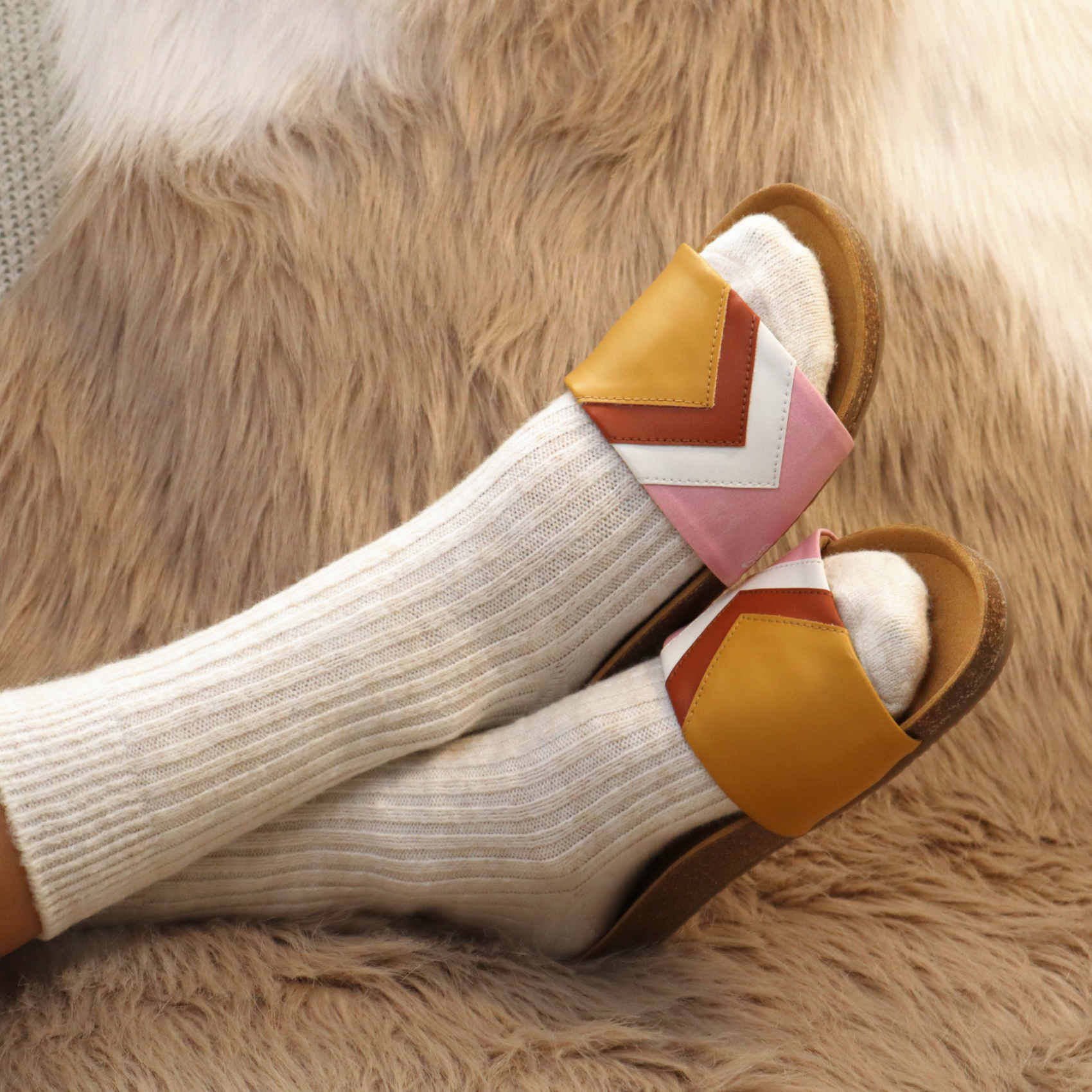 Premium vegan sandals DAWN in mustard, terracotta, white, pink - comfortable strap, soft footbed, slip-resistant sole, fair fashion by Fünve at brixbailey.com