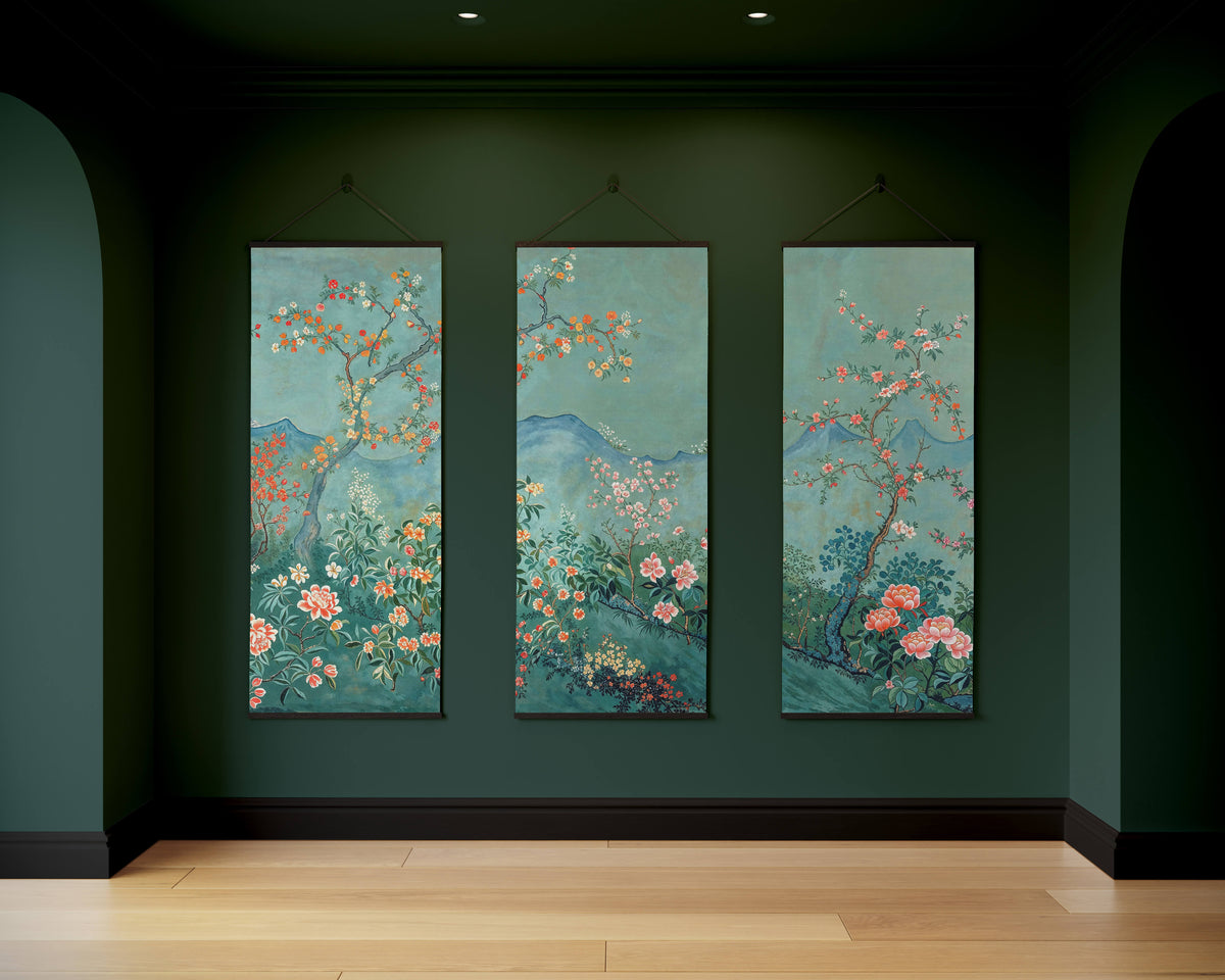 Teal Chinoiserie Tapestry