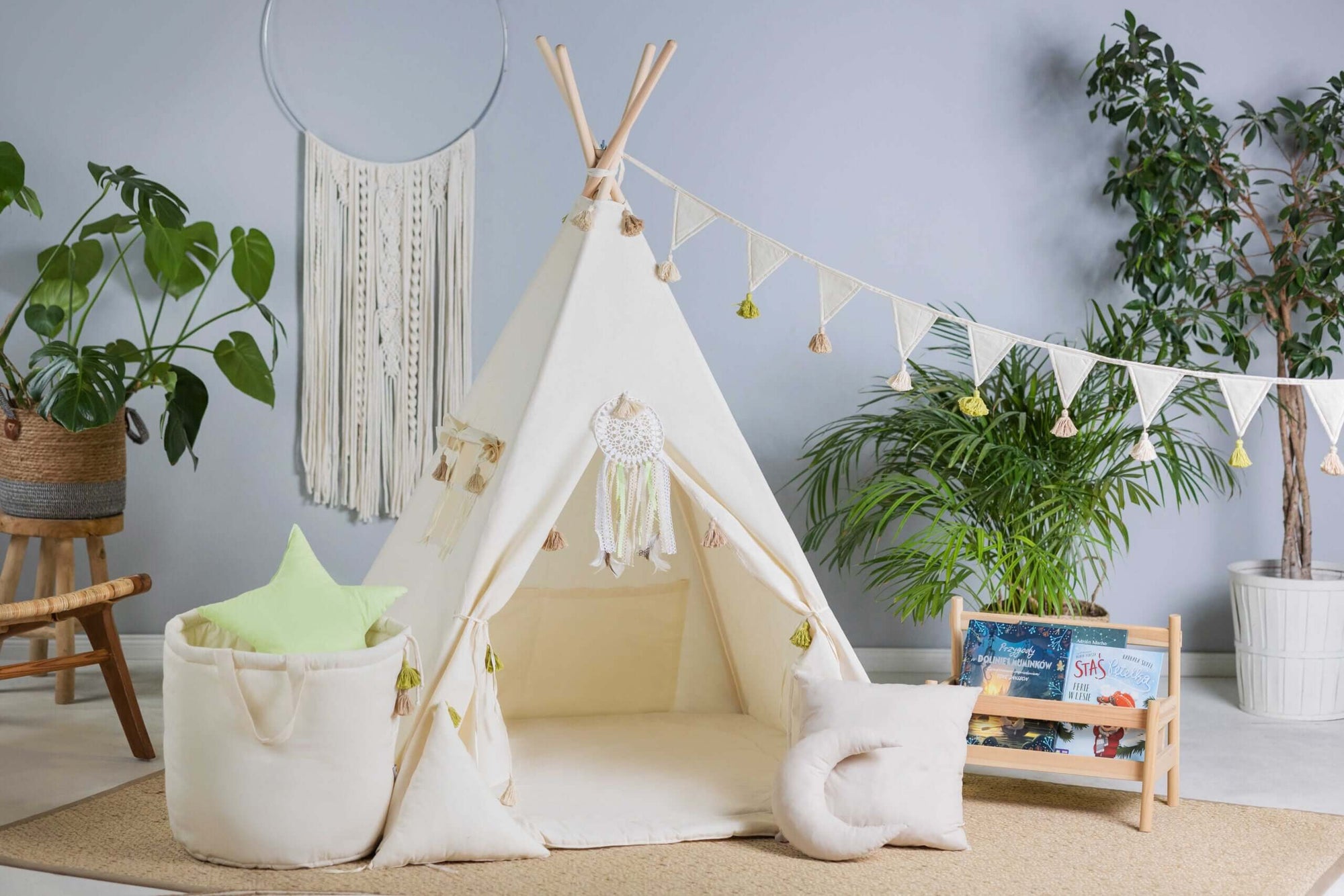 Whimsical Tipi Tent Set for Creative Kids – Safe &amp; Portable by Sówka at brixbailey.com