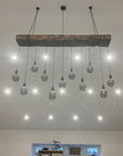 Chunky Wooden Beam Chandelier XXL Long Drop
