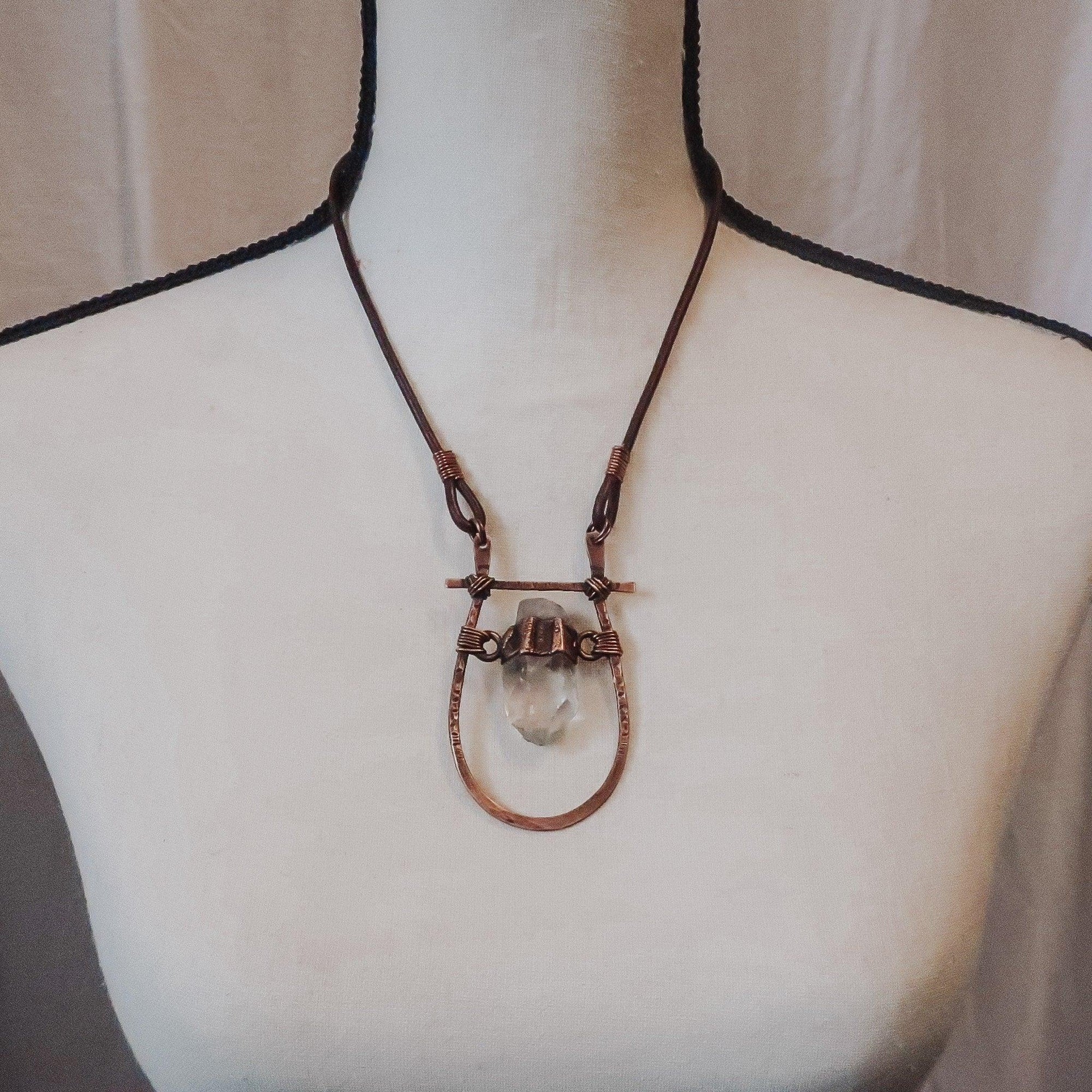 Quartz Pendant – Copper Boho Necklace | Handmade by Blackbird &amp; Sage