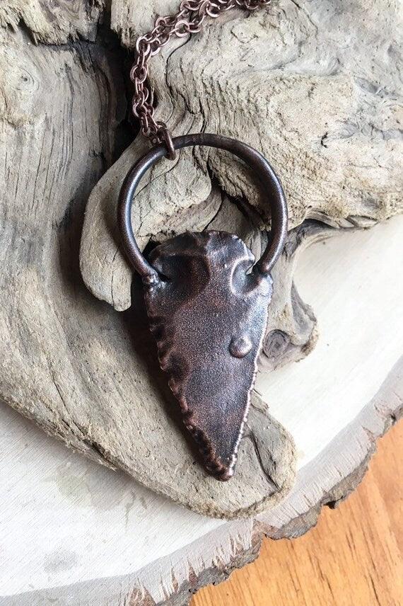Arrowhead Obsidian Necklace Talisman | Handmade by Blackbird &amp; Sage