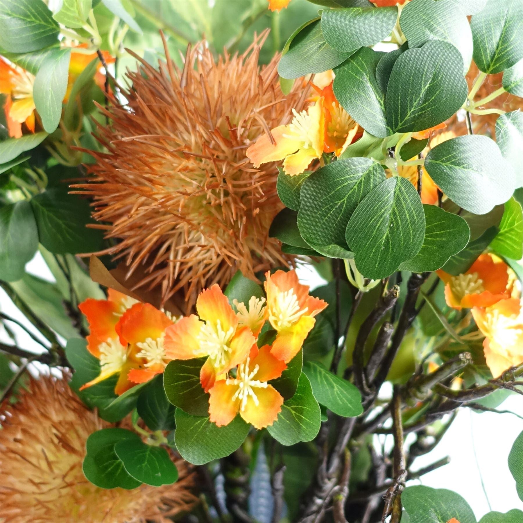 Pack of 6 x 60cm Flower Foliage Spray - Orange-4