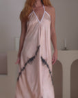 Silk Halter Dress in Shibori