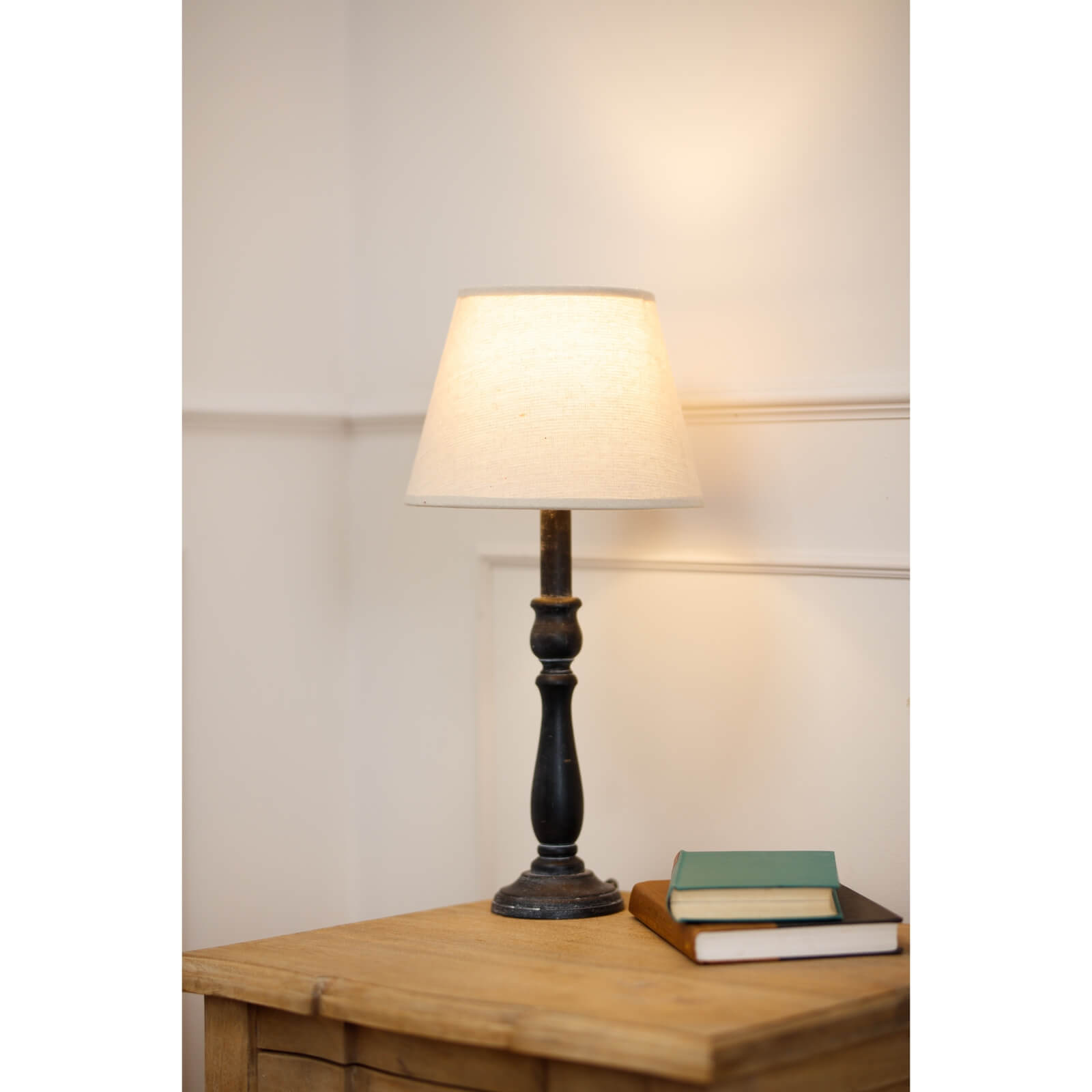 Elegant Ravenna Column Lamp | Soft Linen Shade