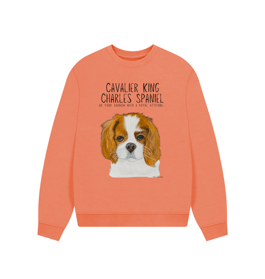 Oversized &amp; Overruled: Eco-Luxe Sweatshirt with Cavalier Queen Energy