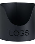 Black Steel Fireplace Log Bucket with Kindling and Match Holder