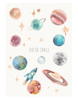 Personalised Watercolour Planets and Outer Space Print