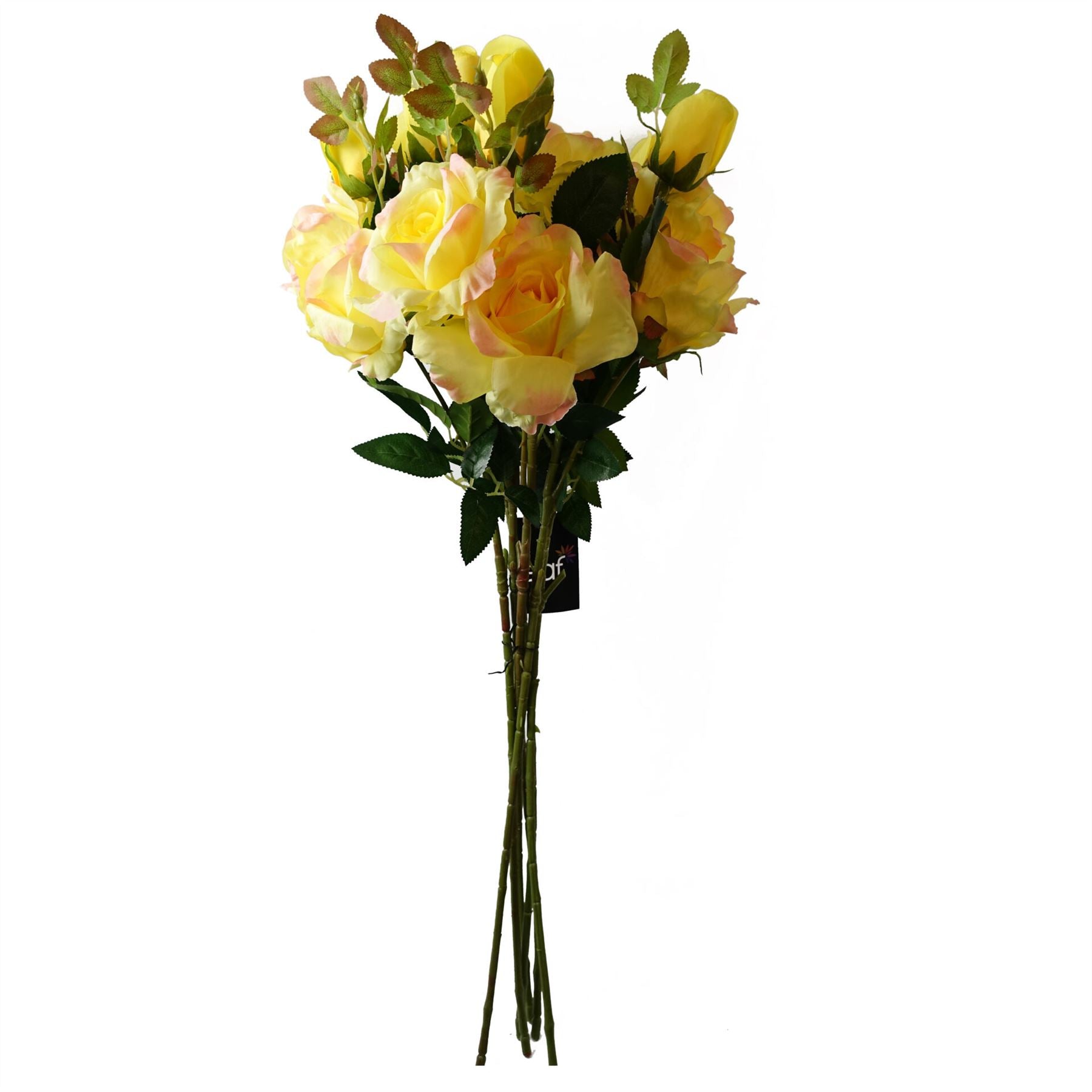 Pack of 6 x 80cm Artificial Yellow Rose Stem - 18 flowers-1