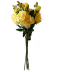 Pack of 6 x 80cm Artificial Yellow Rose Stem - 18 flowers-1