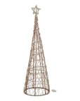 Festive LED Wicker Christmas Tree with Star Large 130cm