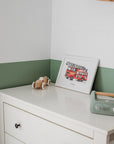 Personalised Watercolour Fire Engine Art Print – Kids Wall Art for Nursery or Bedroom, A3/A4 Sizes