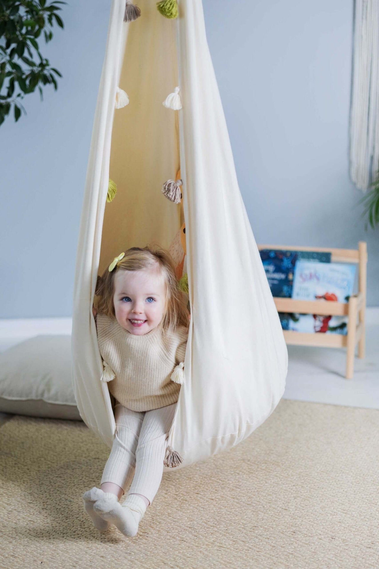 Kids&#39; Cozy Cocoon Hammock – Fun &amp; Comfortable Swing by Sówka at brixbailey.com
