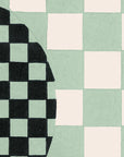 Deco Checkers - in Seafoam Bliss - Wallpaper -  Micaela Sharp Collaboration