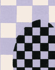 Deco Checkers - in Violet Veil - Wallpaper -  Micaela Sharp Collaboration