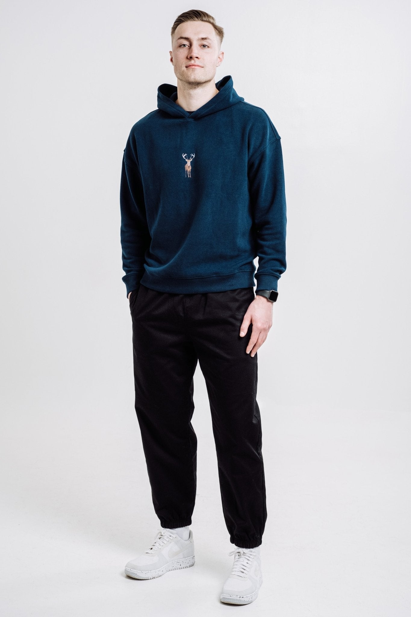 Unisex Indigo Blue Deer Hoodie