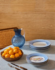 Cornflower Blue Lace Plate Butterfly Side/ Pudding Plate - Set of 4