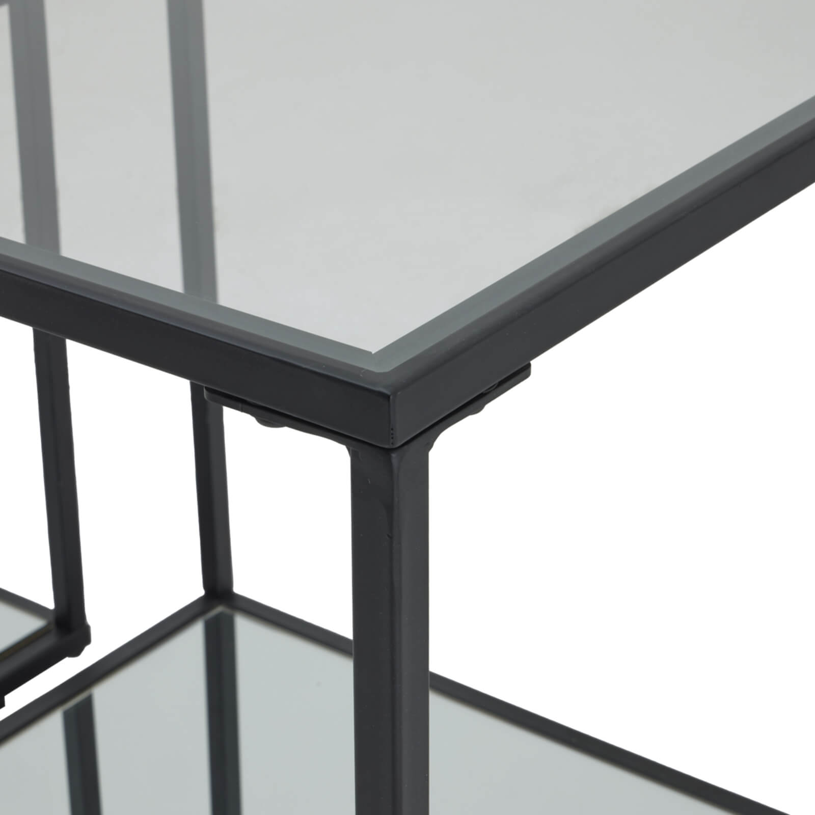 Stylish Black Side Tables Set of Two