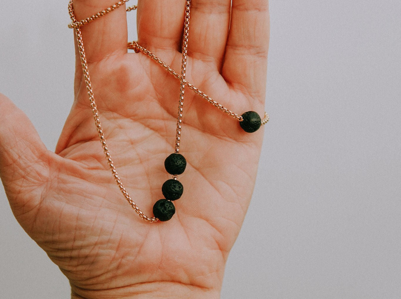 Lava Stone Diffuser Necklace and Bracelet Set