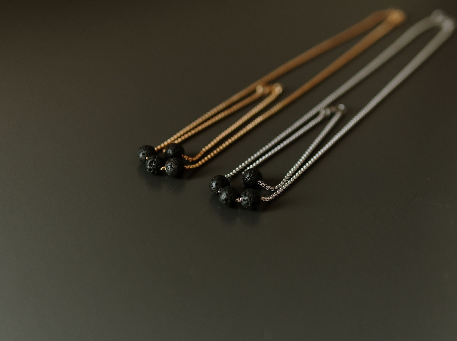 Lava Stone Diffuser Necklace and Bracelet Set