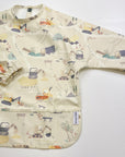 Long Sleeved Baby Bib - Digger Land Print