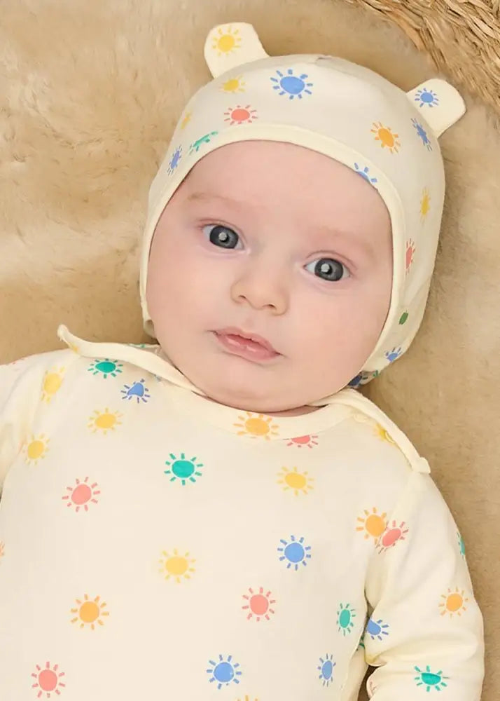 Rainbow Sunshine Organic Cotton Baby Bonnet Hat