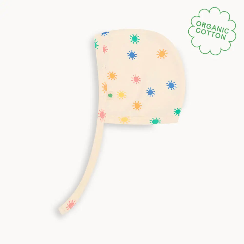 Rainbow Sunshine Organic Cotton Baby Bonnet Hat