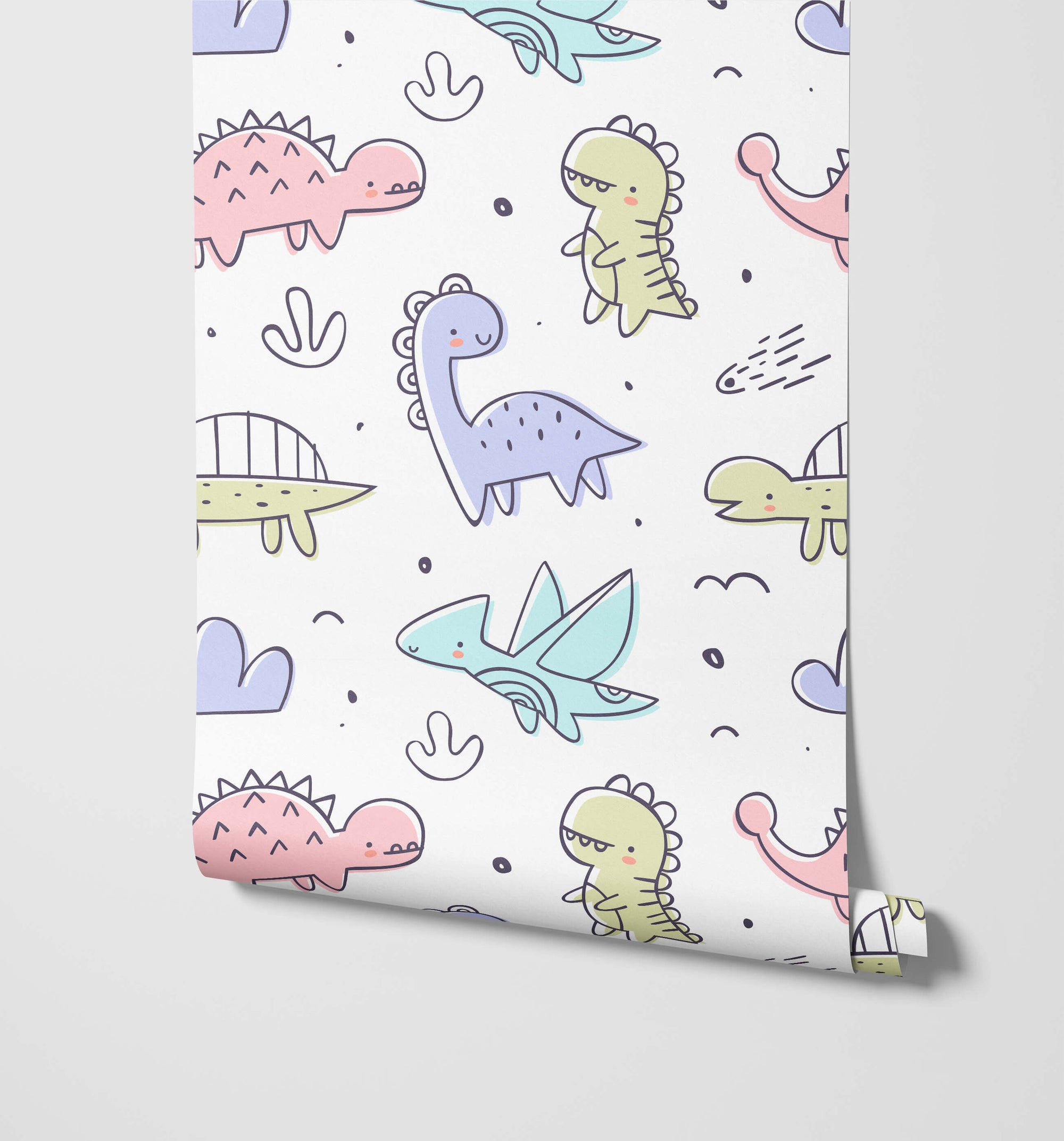Pastel Dinosaur Wallpaper for Kids Rooms