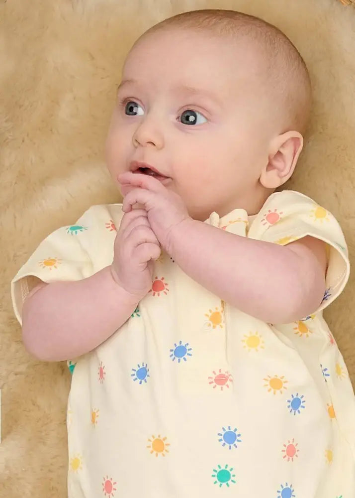 Rainbow Sunshine Organic Cotton Short Sleeve Baby Playsuit