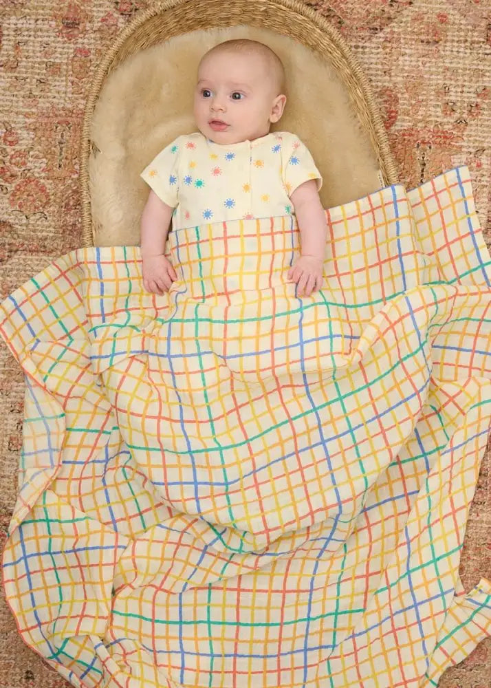 Rainbow Sunshine Organic Cotton Short Sleeve Baby Playsuit