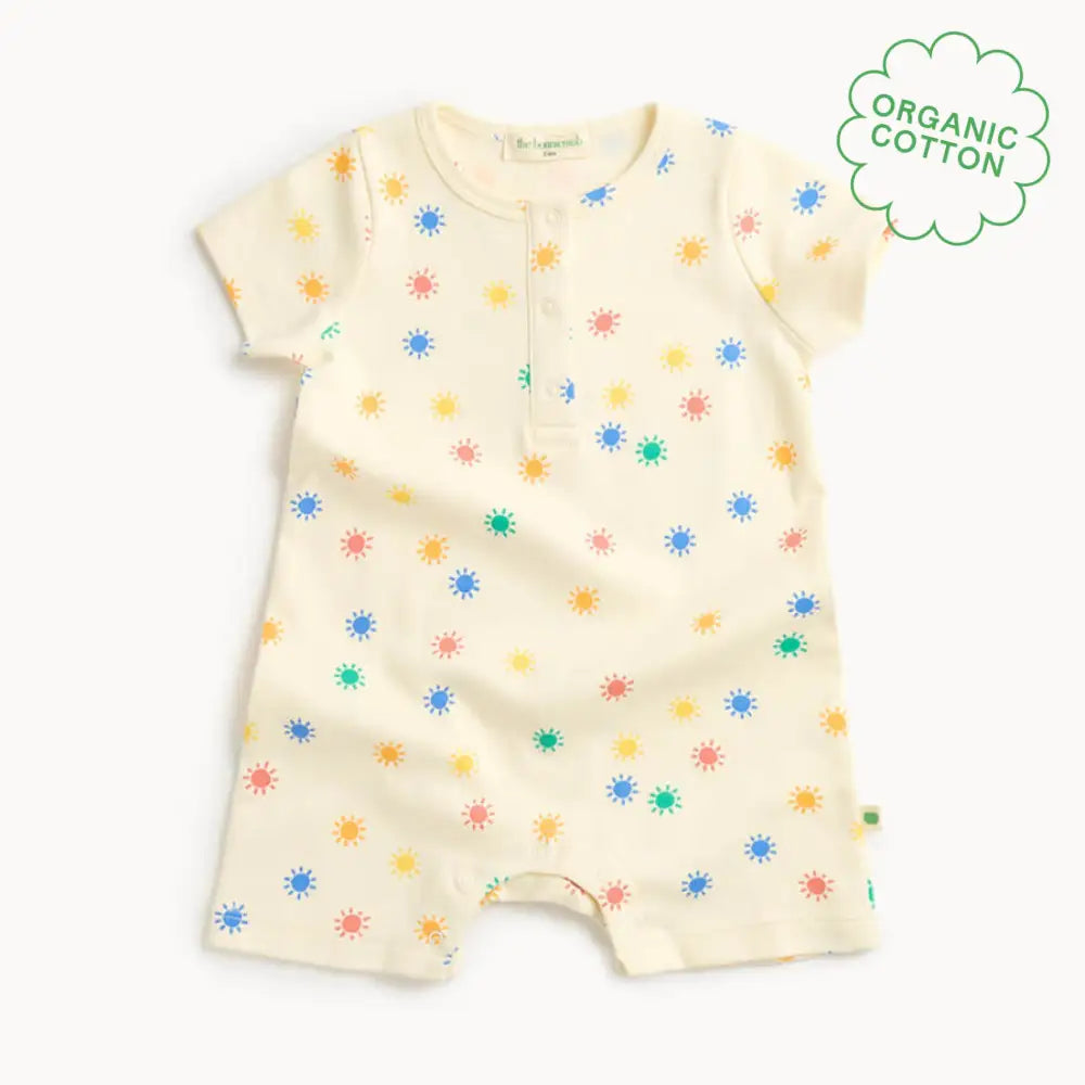 Rainbow Sunshine Organic Cotton Short Sleeve Baby Playsuit