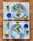 Cornflower Blue Lace Dinner Plates - Set of 4