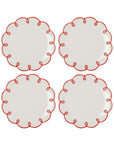 Rosy Red Scalloped Lunch Plate - Set of 4