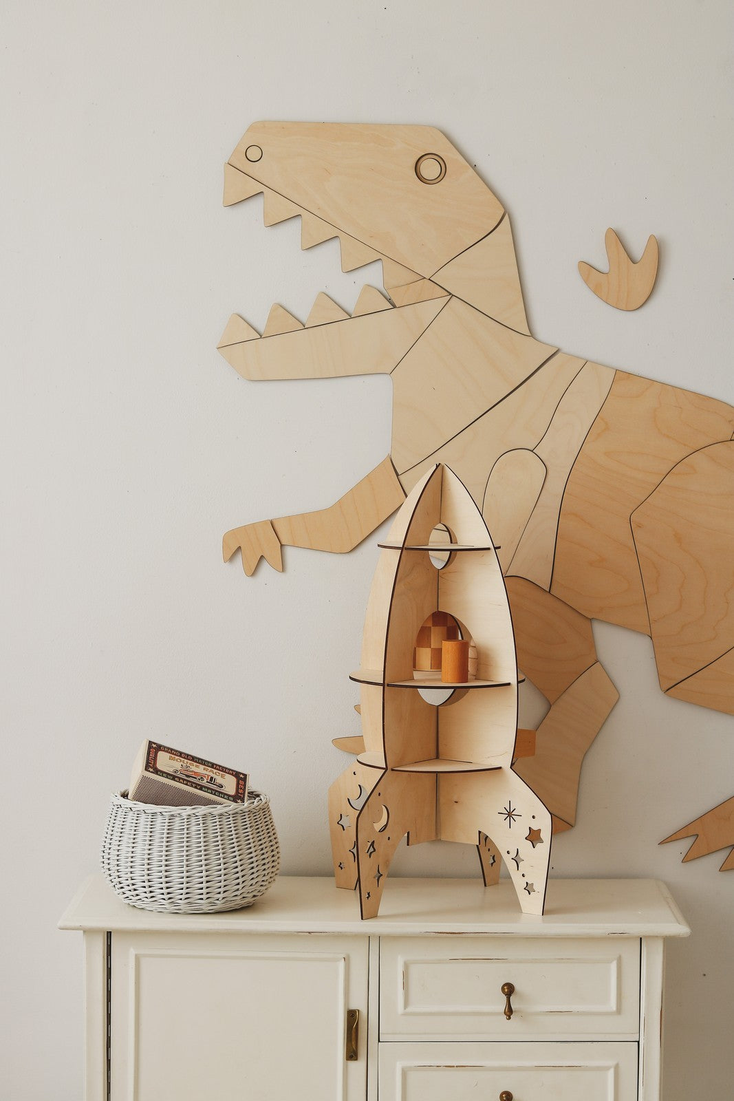 Dinosaur T Rex Wooden Wall Art Decoration