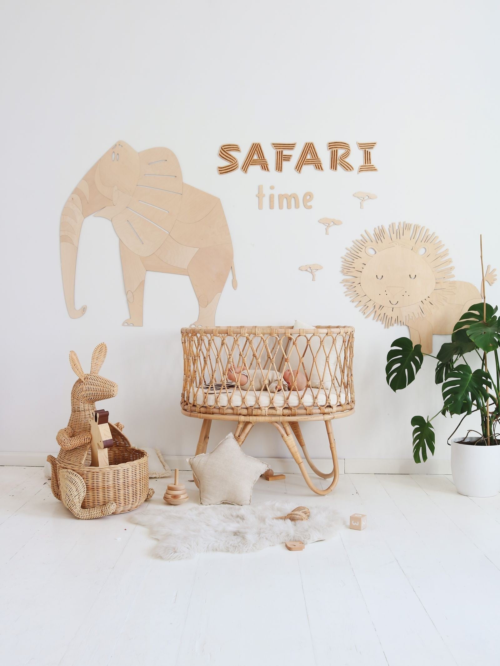 Safari Elephant Wooden Wall Art