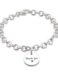 Personalised Round Tag Silver Charm Bracelet