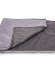 THE BALMORAL | LUXURY GREY HERRINGBONE & FAUX FUR REVERSIBLE DOG BLANKET