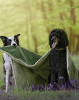 THE RICHMOND | LUXURY GREEN STONEWASHED & SHERPA REVERSIBLE DOG BLANKET