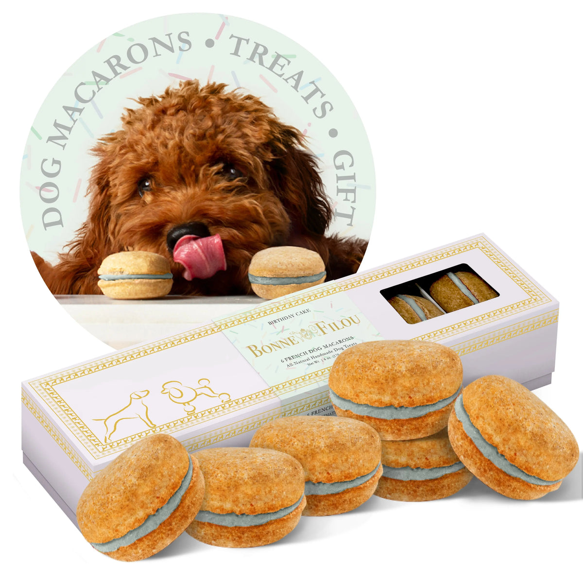 Dog Macarons Box of 6