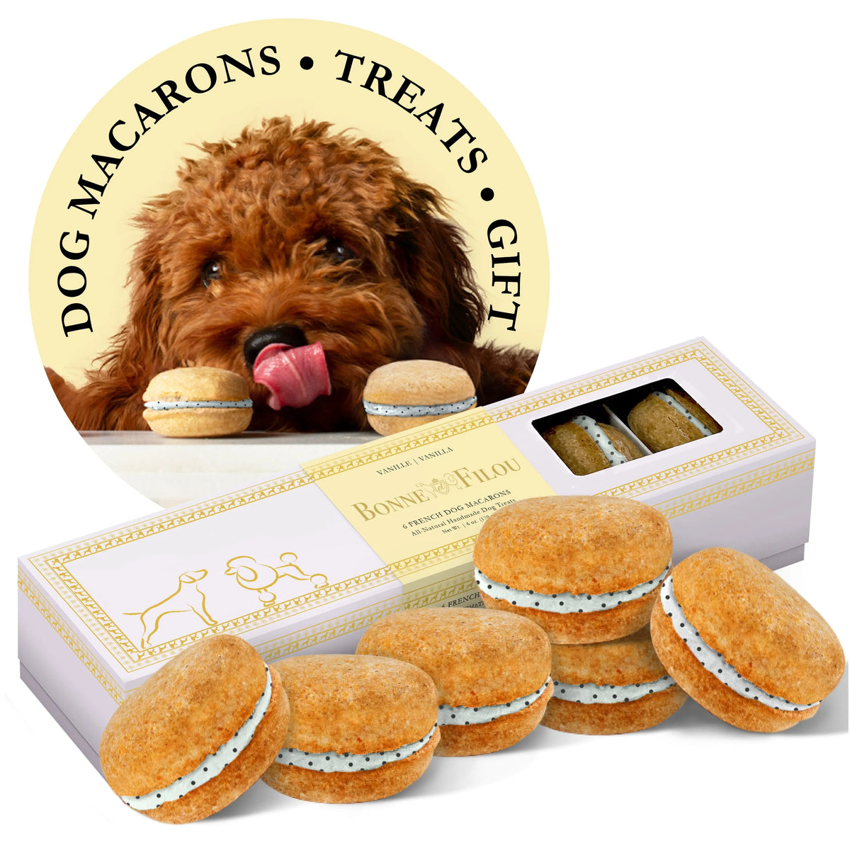 Dog Macarons Box of 6