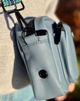 Crossbody Dog Walking Bag - Vegan Leather Slate Blue