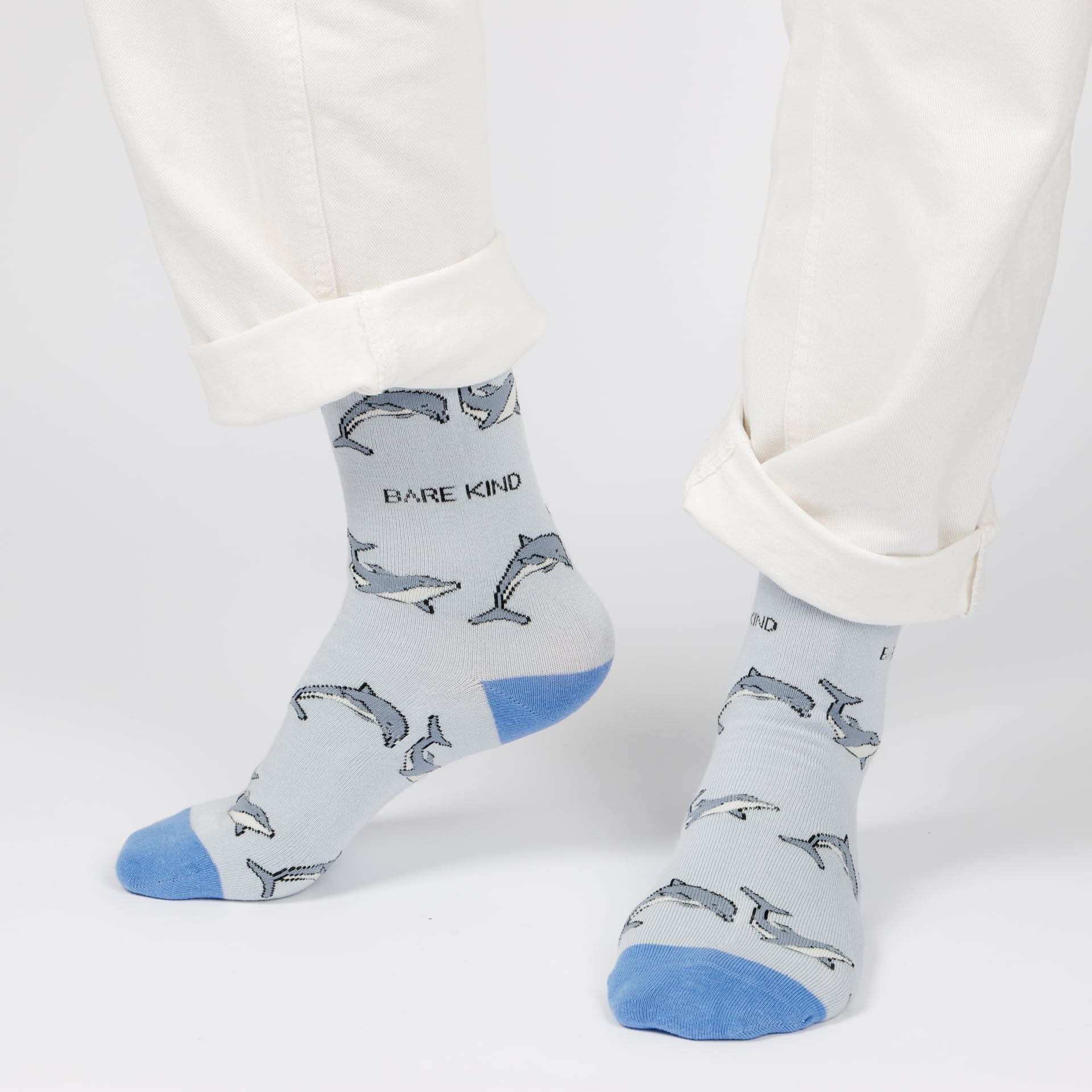 Save the Dolphin Bamboo Socks in Grey