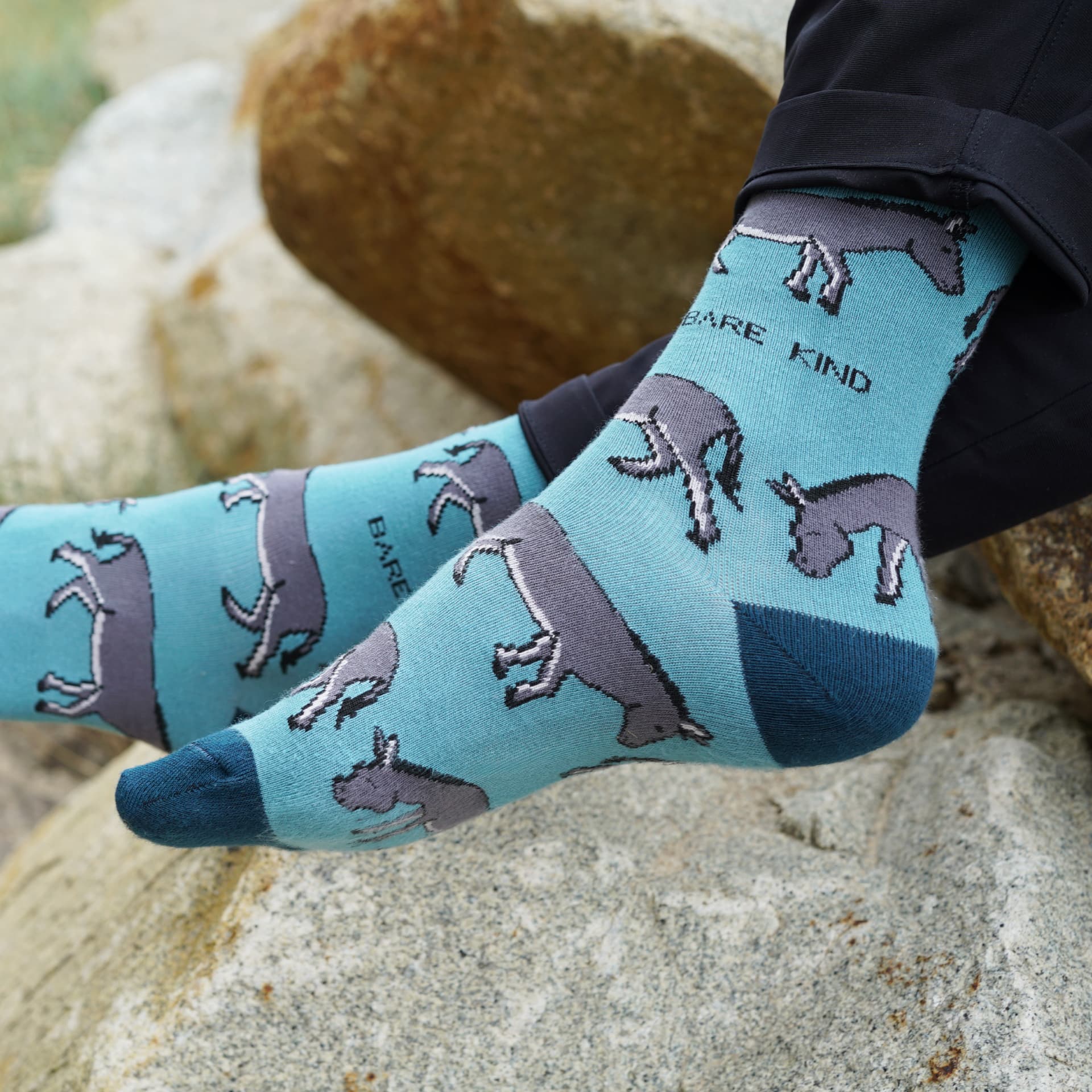 Save the Donkeys Bamboo Socks in Blue