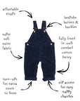 Navy Corduroy Dungarees